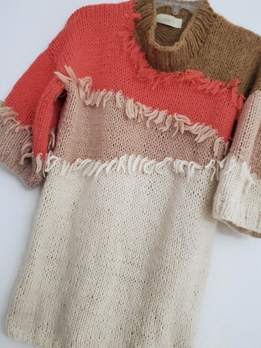 Veroalfie by Anthropologie Marlene Fringed Tunic Sweater Mohair/Wool Blend Small - Picture 5 of 14